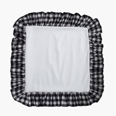 Velvet Ruffle Plaid Sublimation Pillow Cover