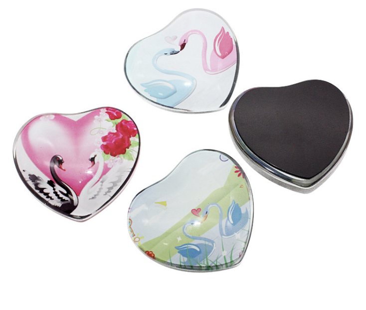 Glass Heart Sublimation Fridge Magnets