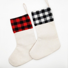 Sublimation Linen Plaid Stockings