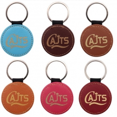 Laser Engraving Leather Keychain Keyring