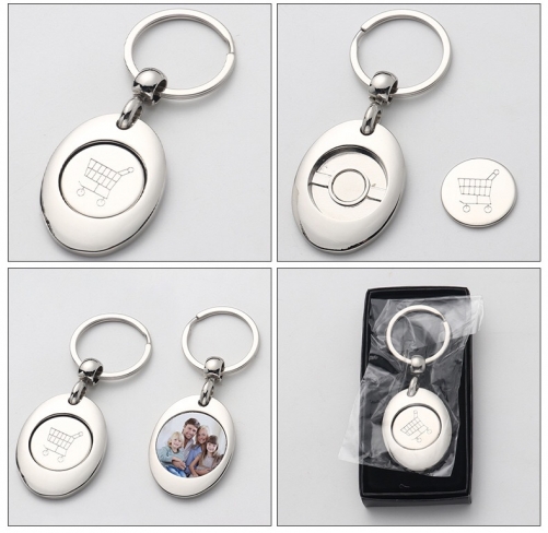 Sublimation Shopping Cart Coins Keychain