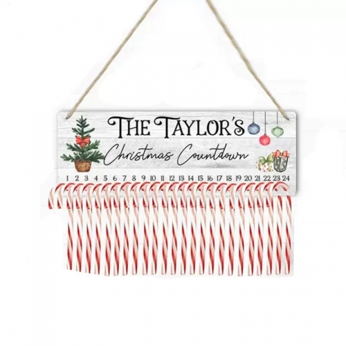 Sublimation Candy Hook Christmas 12-day Countdown