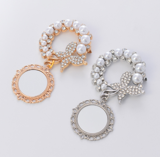 Gold Silver Sublimation Brooch Breastpin