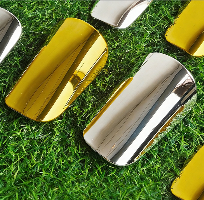 Gold Silver Mini Shin Pads