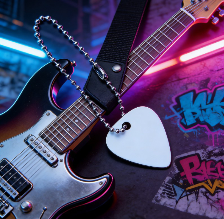 Sublimation Guitar Pick Double Sided Thermal Transfer Print 1.1x1.25inch Chain