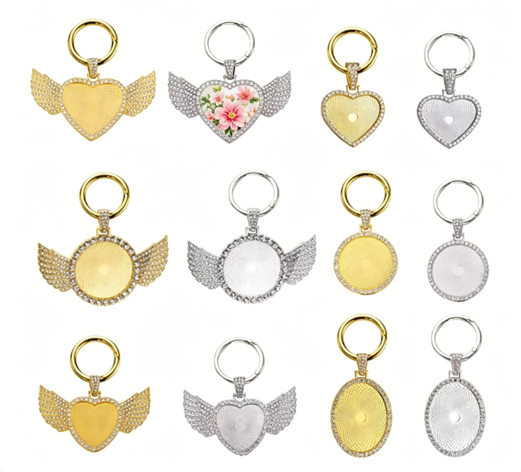 Angel Wing Sublimation Keychains