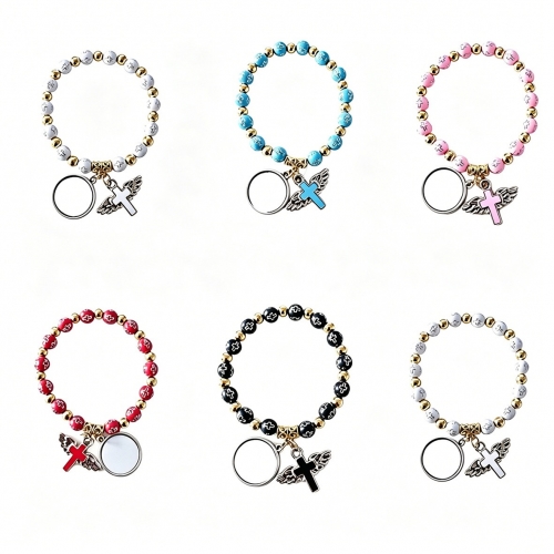 Sublimation Angelic Cross Bracelet