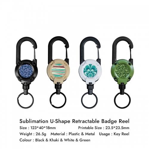 Sublimation U-Shape Retractable Badge Reel
