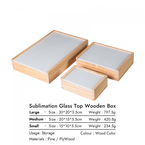 Sublimation Glass Top Wooden Box