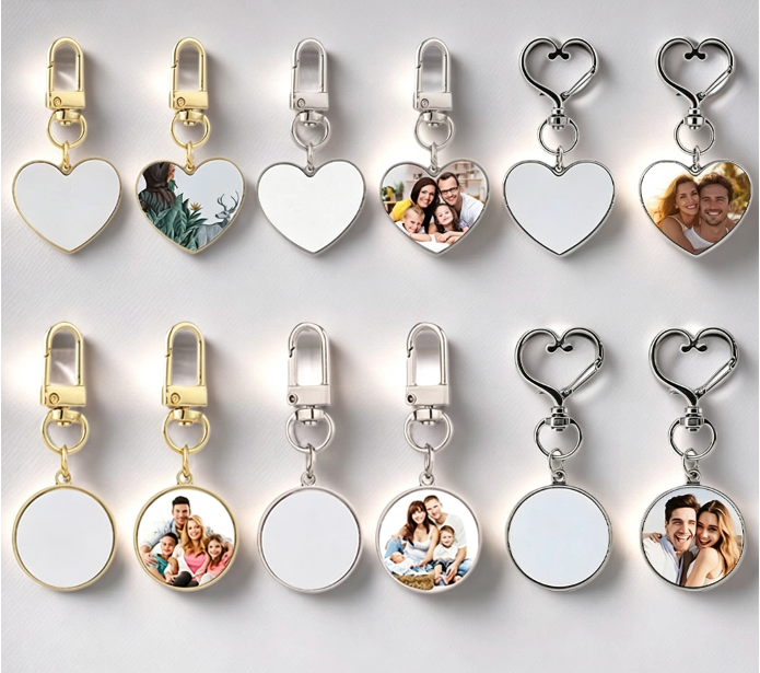 Gold Silver Sublimation Keyrings