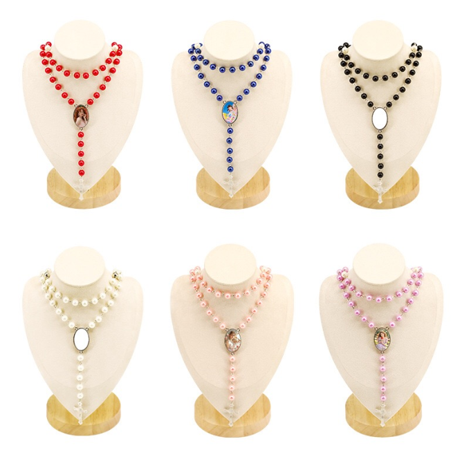 Sublimation Rosary Necklace Jewelry