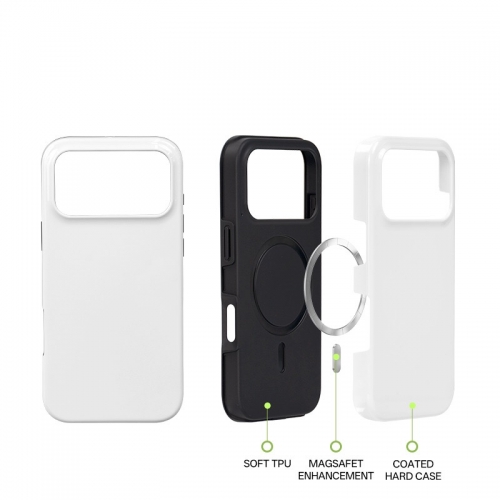 3D Magsafe 2 in  1 Sublimation Coated Phone Case for iphone 18 pro pro max