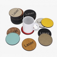 Laser Engraved Round Cup Coasters
