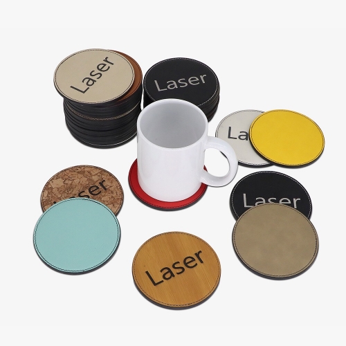Laser Engraved Round Cup Coasters