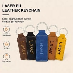 Laser Engraved Leather Keychain