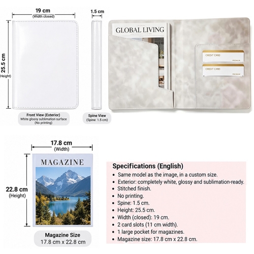 Sublimation Leather Magazine Cover